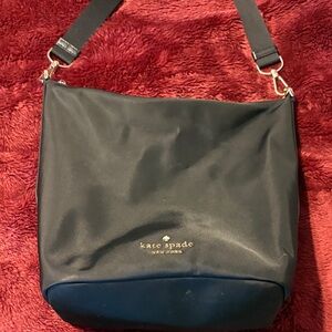 Kate Spade Black Shoulder Bag with Gold Logo